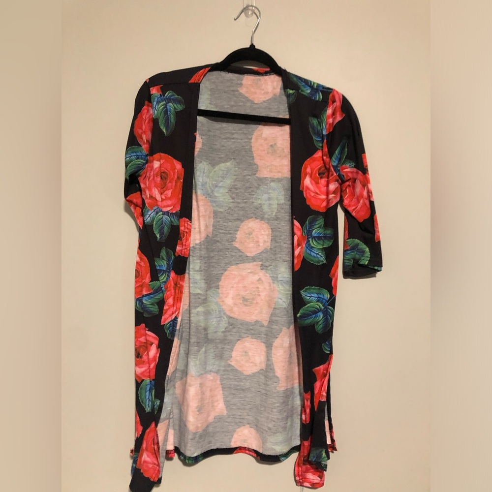 Floral Open-Front Cardigan